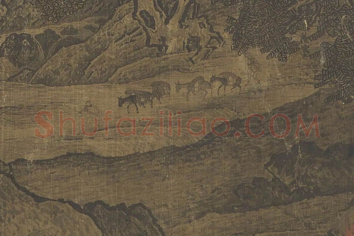 北宋山水画·范宽《溪山行旅图》高清大图局部细节 (6)