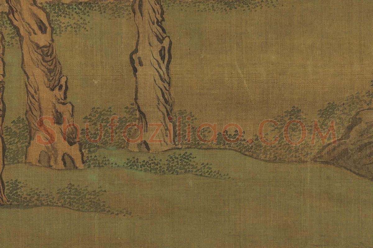 赵孟頫山水画《竹院鸣泉图》局部 (3)