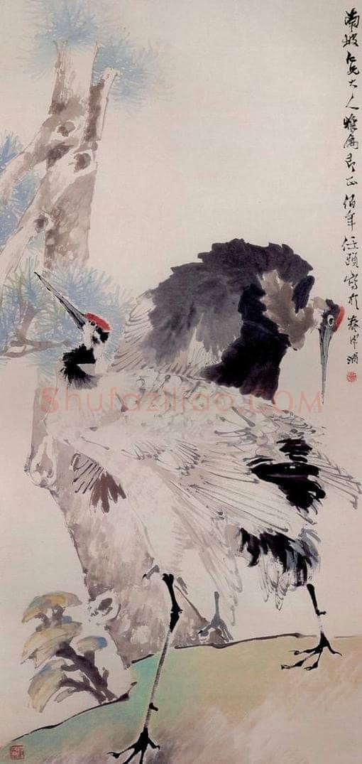 清 任颐 《松鹤延年图》 书画作品