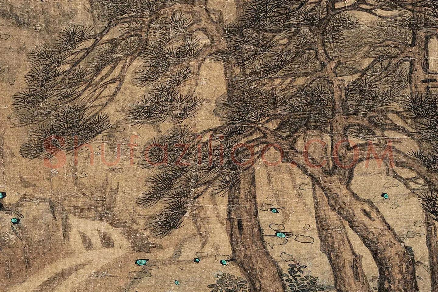 蓝瑛山水《松萝晚翠图》局部 (7)