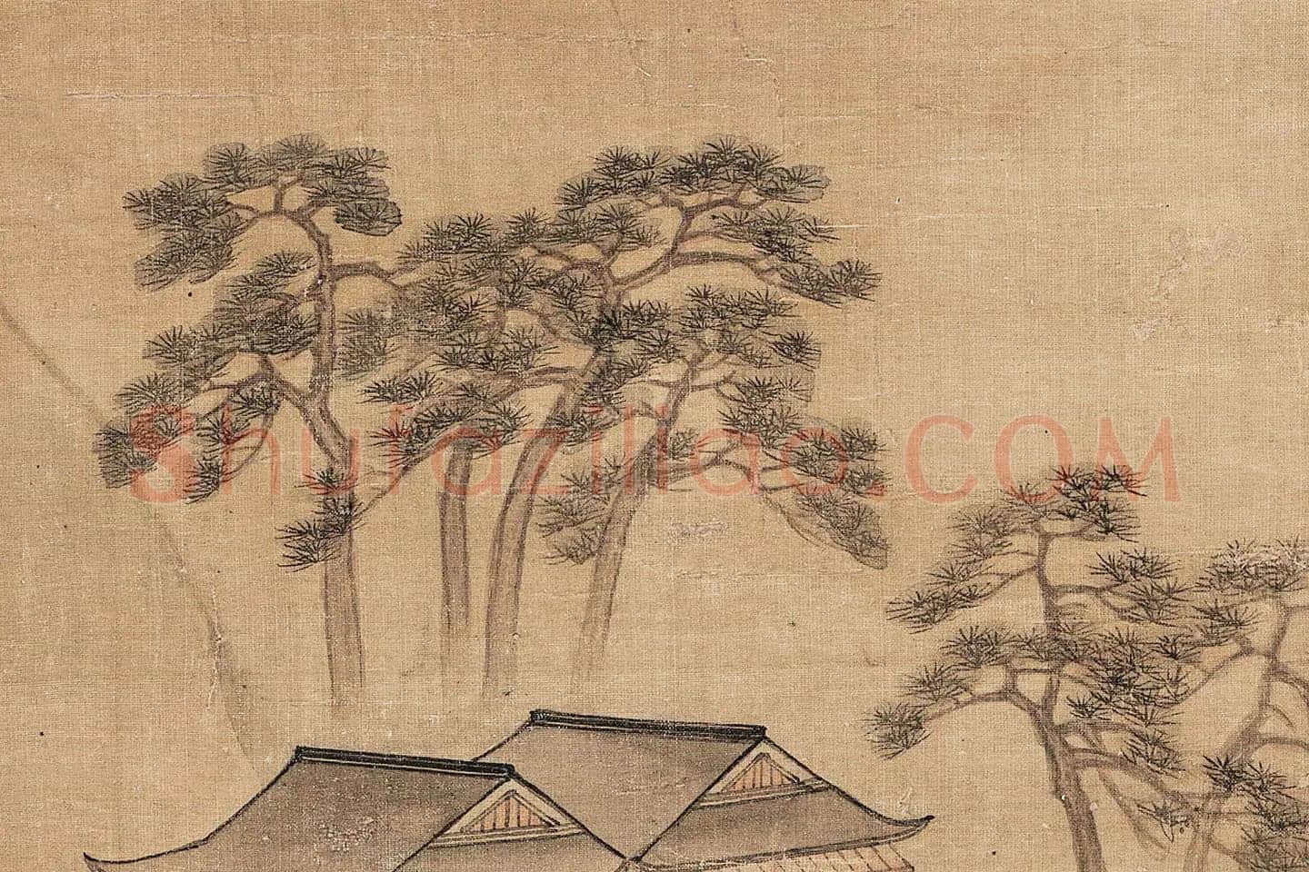 蓝瑛山水《松萝晚翠图》局部 (10)