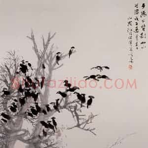 清代 任颐《归牧图》国画人物作品图片赏析