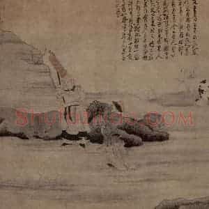 1646年 陈洪绶《苏李泣别图轴》国画人物工笔作品图片赏析