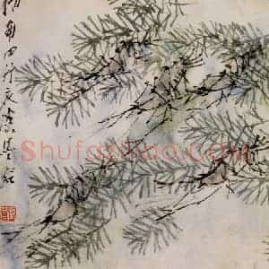清代 虚谷《花鸟水族图册》国画花鸟作品图片赏析