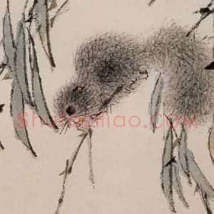 清代 虚谷《花鸟水族图册》国画花鸟作品图片赏析