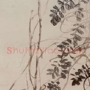 清代 吴昌硕《藤花》国画花鸟作品图片赏析