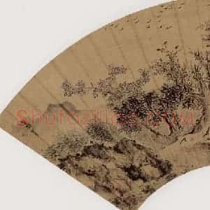 清代 胡慥《山水图》国画山水作品图片赏析