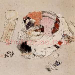 1992年 方增先《母与子》国画人物作品图片赏析