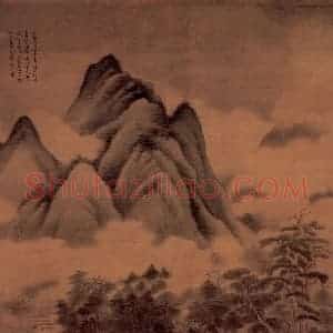 元代 高克恭《画春山晴雨》国画山水作品图片赏析
