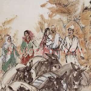 黄胄《秋》国画综合作品图片赏析
