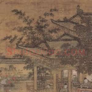 明代《楼阁人物图》国画人物作品图片赏析