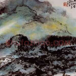 1992年 朱屺瞻《天地春》国画山水作品图片赏析