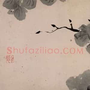 清代 朱耷《墨花册》国画花鸟作品图片赏析