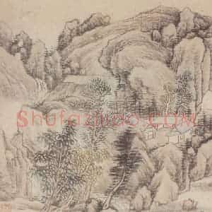 顾昉《仿古山水册》国画山水作品图片赏析
