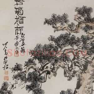 1935年 徐燕孙《松惧犹存》国画人物作品图片赏析