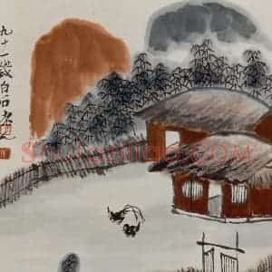 1951年 齐白石《山居图》国画花鸟作品图片赏析