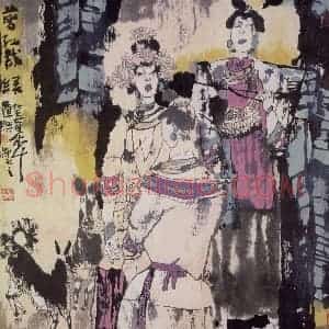 1993年 张道兴《剪红裁绿》国画人物作品图片赏析