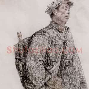 1984年 田黎明《课堂写生》国画人物作品图片赏析