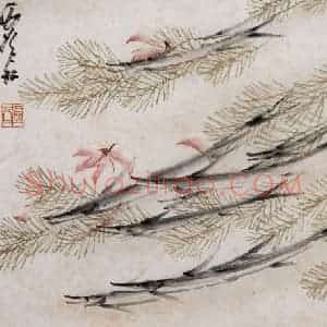 清代 虚谷《花鸟水族图册》国画花鸟作品图片赏析
