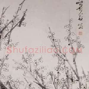 清代 虚谷《梅花图轴》国画花鸟作品图片赏析
