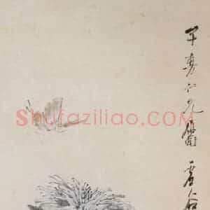 清代 虚谷《猫蝶图轴》国画花鸟作品图片赏析