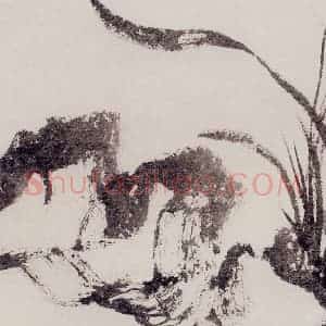 约20世纪80年代 陆俨少《国香》国画花鸟作品图片赏析
