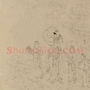 宋代《道子墨宝：诸神朝谒图》国画人物工笔作品图片赏析