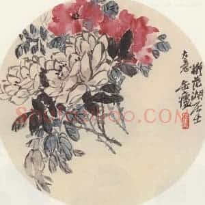 吴昌硕《花卉图》国画花鸟作品图片赏析