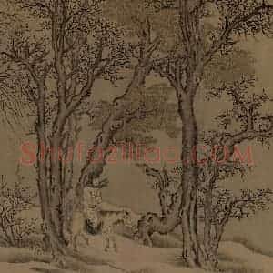 宋代《雪渔图》国画综合工笔作品图片赏析