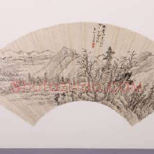 张庚仿董源山水图扇页