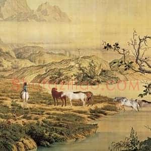 郎世宁《郎世宁百骏图》清代书画作品图片赏析
