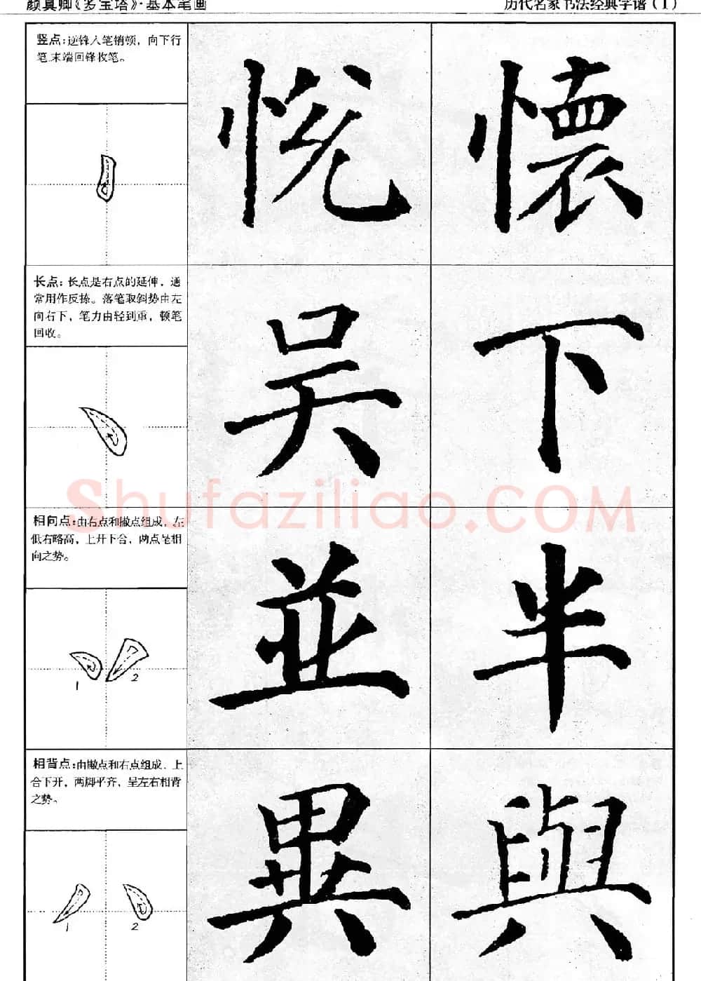 经典字帖：颜真卿多宝塔字谱 | 软笔楷书字帖