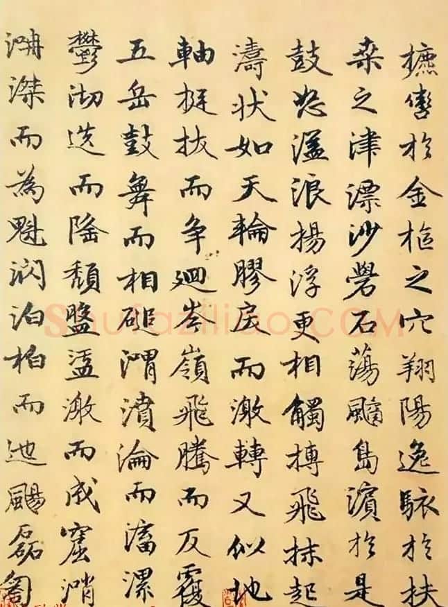 赵孟頫50岁行楷书法册页《海赋》两种 | 名家书法作品赏析