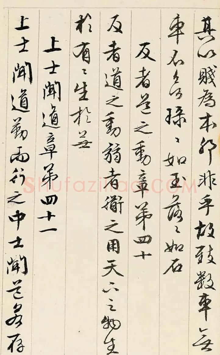文徵明89岁行书《道德经》册页 | 毛笔书法作品