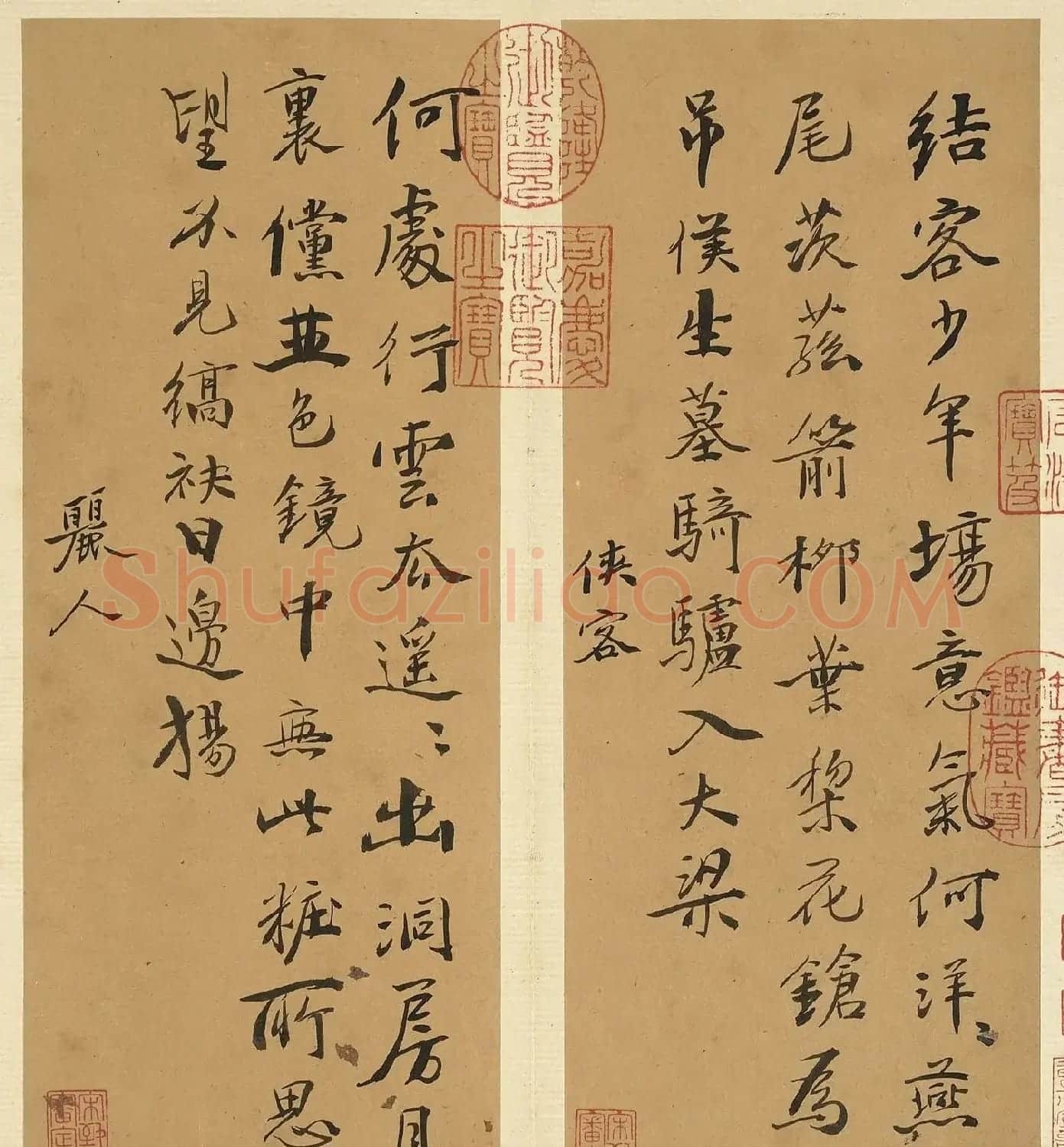 明代徐渭行书诗帖并书评册 | 毛笔书法作品