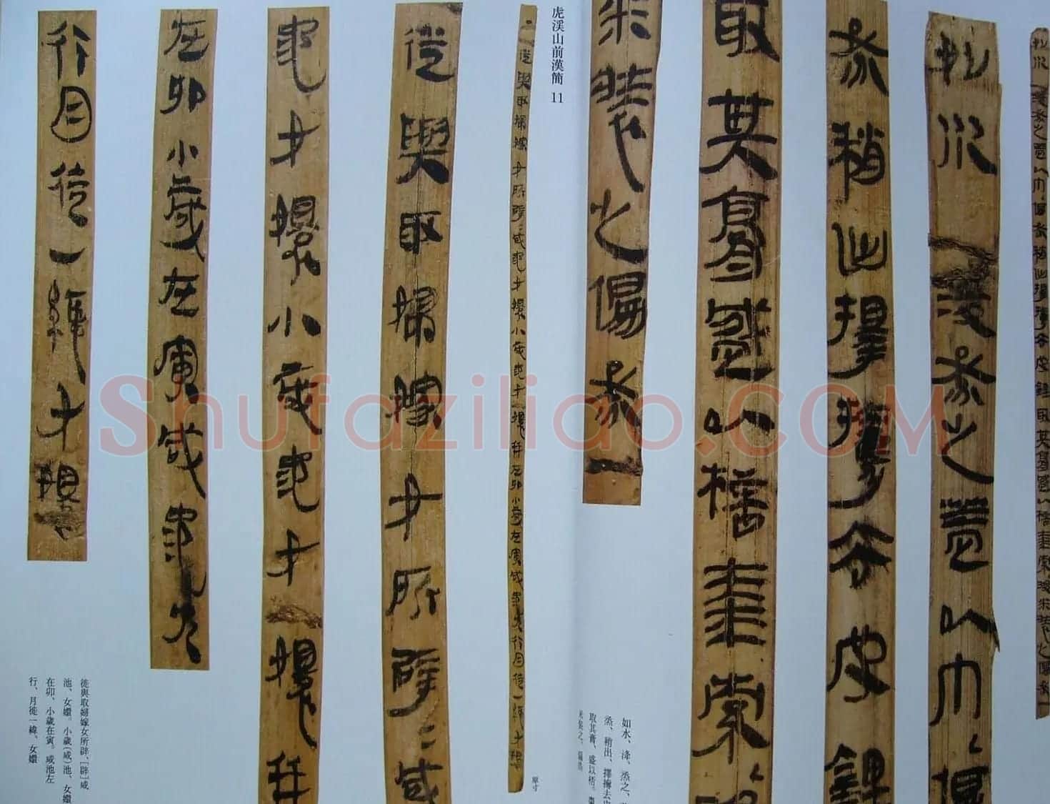 汉代书法竹简欣赏《虎溪山前汉简》 | 名家书法作品赏析