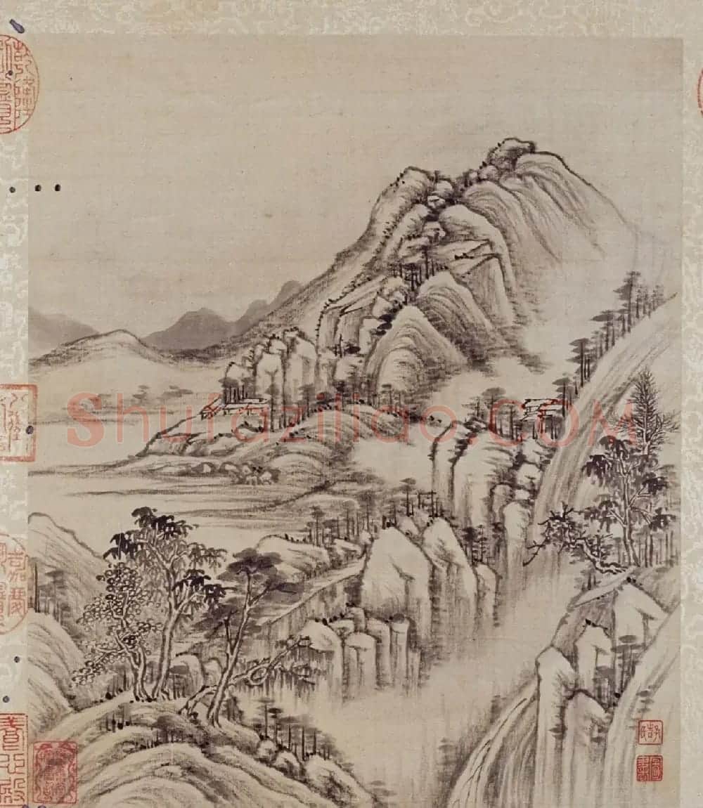 顾成天真、行、草三体书法题允禧山水册 | 传世书法作品精选