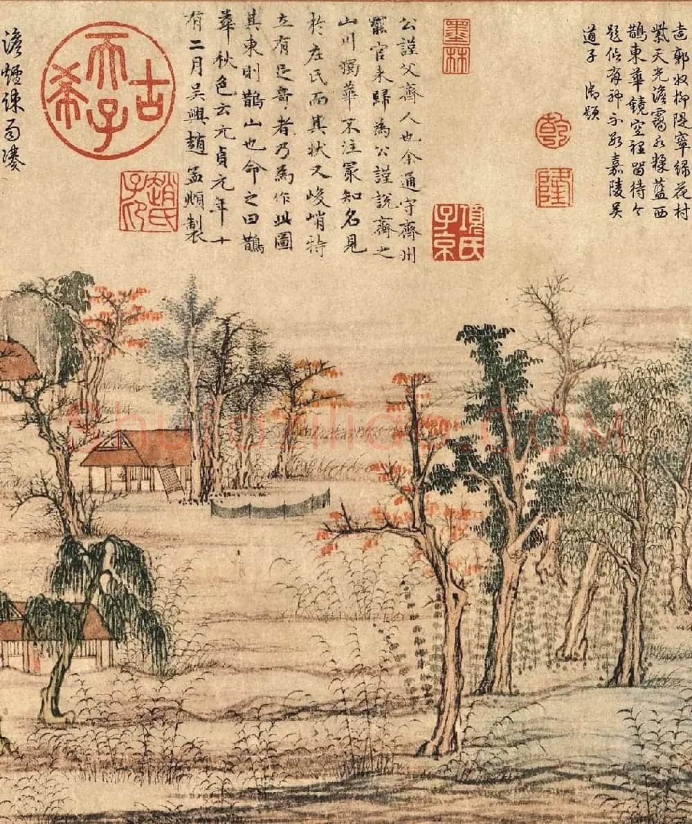 元代赵孟頫书画欣赏《鹊华秋色图》卷 | 传世书法作品赏析