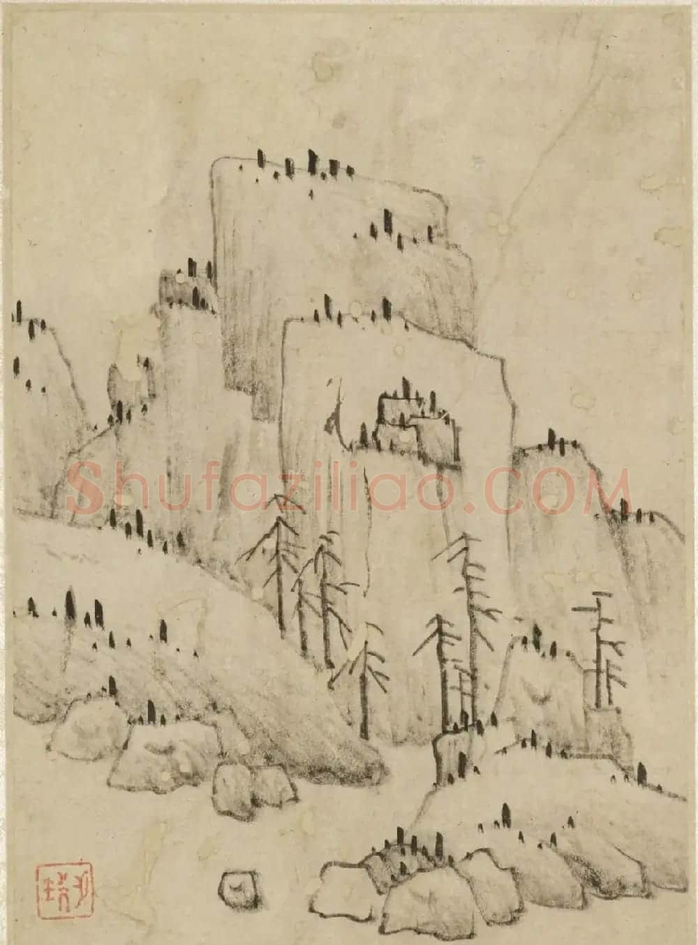 查士标书法题汪之瑞山水册 | 传世书法作品精选