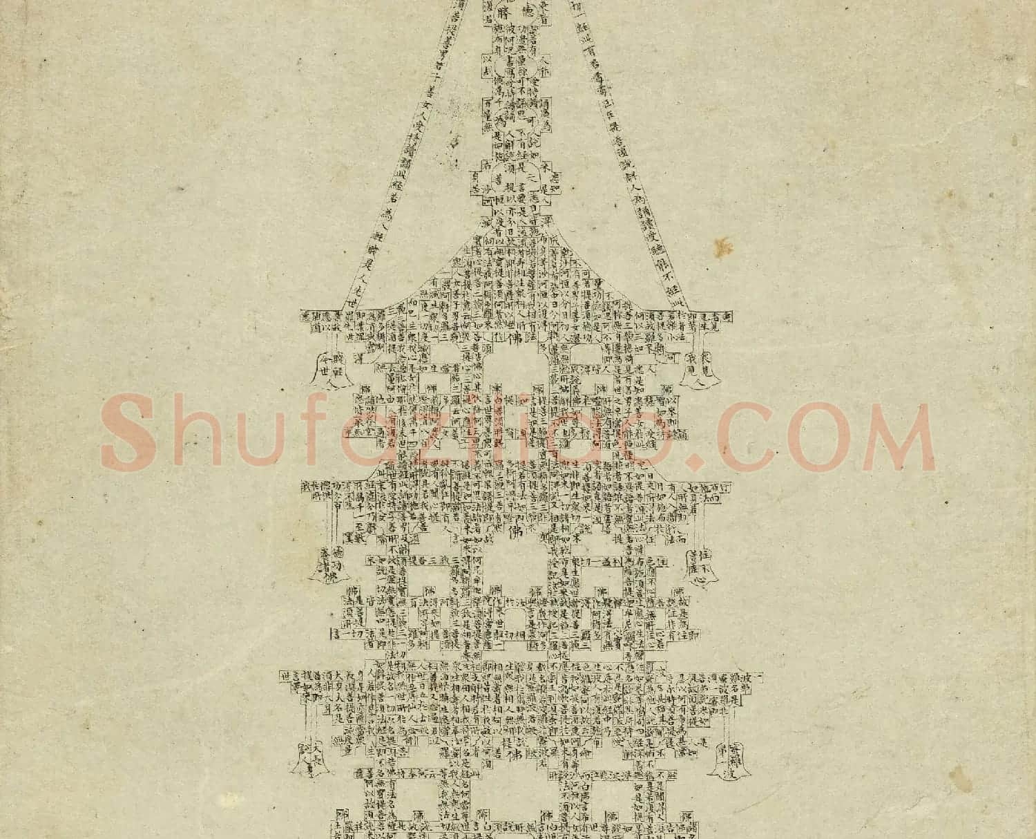 文徵明89岁书金刚经塔轴 | 软笔书法作品