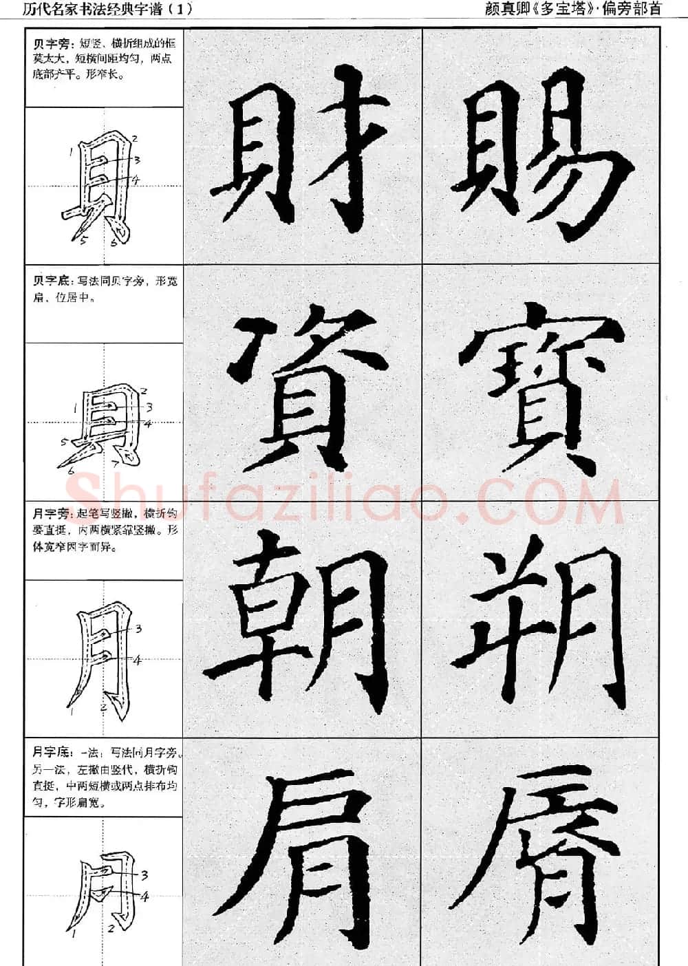经典字帖：颜真卿多宝塔字谱 | 软笔楷书字帖