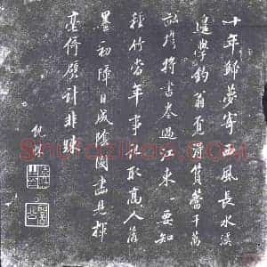 清代 书画碑拓片《倪灿题画诗十年归梦》高清图片欣赏