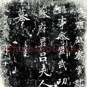 唐代 楷书墓志拓片《大唐故密云郡録事参军武功苏府君吕夫人墓》高清图片欣赏