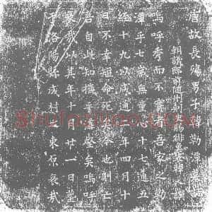 唐代 楷书墓志拓片《唐故长殇男子韩勒潭墓志》高清图片欣赏