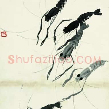 近现代齐白石国画《鱼虾册页-37.TIF》高清大图资源下载