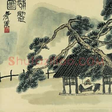 近现代齐白石国画山水作品《借山图册-09.TIF》高清大图资源下载