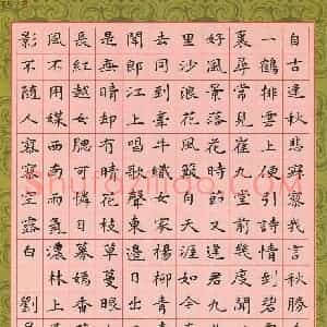 刘景新 硬笔楷书作品《唐诗选抄》图片欣赏
