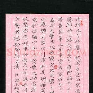 蔚陆军(成人组 铜奖)硬笔书法大赛 获奖作品图片欣赏