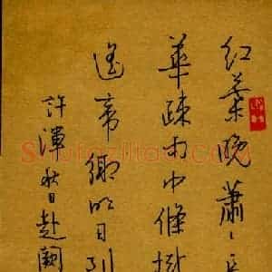 赖晓斌 硬笔行书作品《许浑秋日赴阙题潼关驿楼》图片欣赏