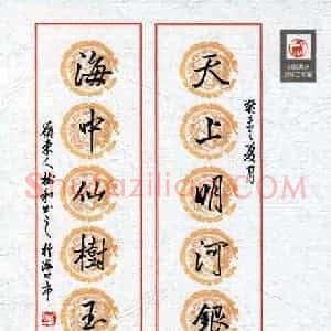 李树和 硬笔行书作品《天上海中联》图片欣赏